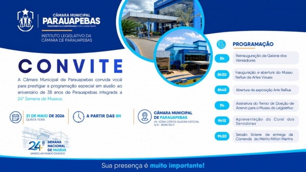 Câmara de Parauapebas aprova decretos legislativos para concessão da Comenda Milton Martins