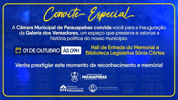 Parauapebas ganha Galeria dos Vereadores para preservar memória política do município