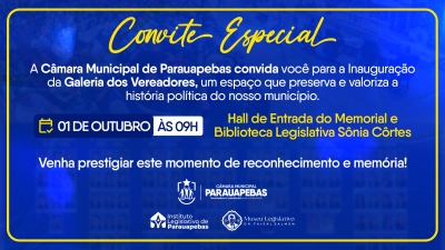 Parauapebas ganha Galeria dos Vereadores para preservar memória política do município