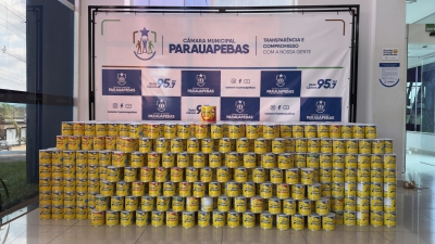 Servidores e vereadores da Câmara de Parauapebas realizam doação de 2.300 latas de leite a entidades sociais
