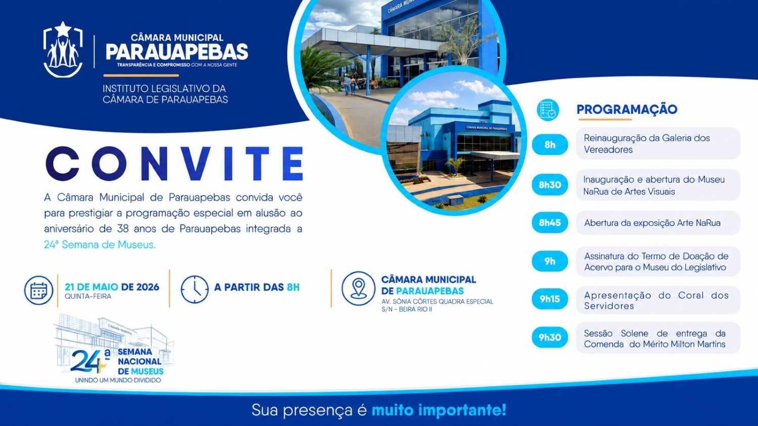 ICâmara de Parauapebas aprova decretos legislativos para concessão da Comenda Milton Martins