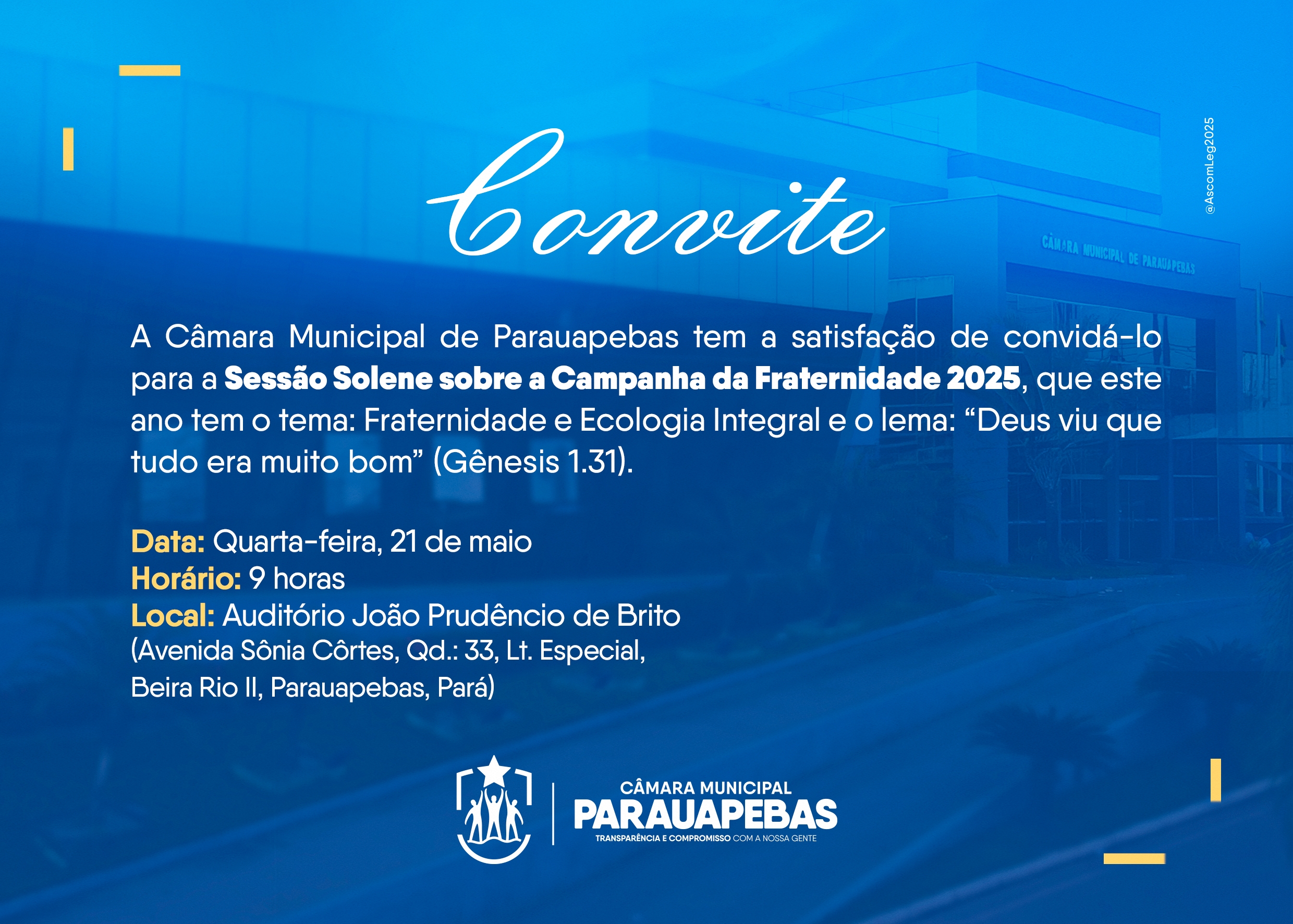 ICMP promove Sessão Solene da Campanha da Fraternidade 2025